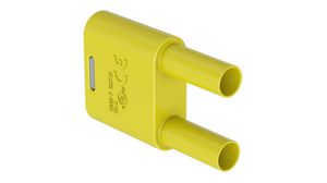 Short Circuit Plug, Shrouded, 4mm, Zinc Copper, Nickel-Plated, 32A, Socket, Yellow